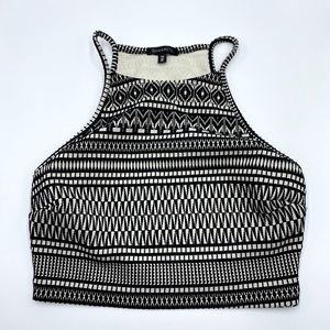 Dynamite Black and White Crop Top Tank Night Out